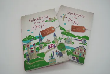 Zwei Bücher "Glücksorte Pfalz" und "Glücksorte Speyer"