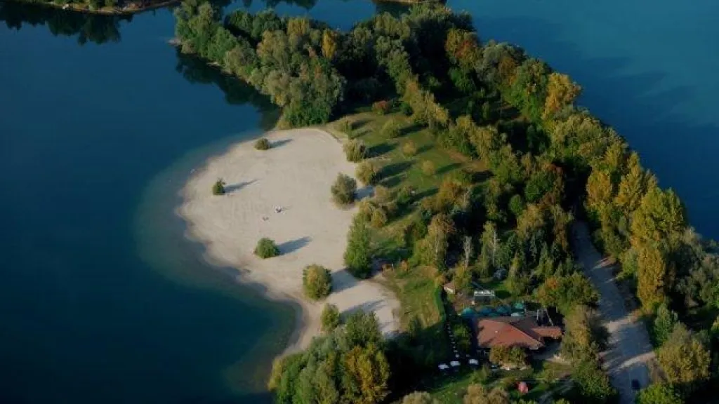 Blick auf den Baggerseestrand