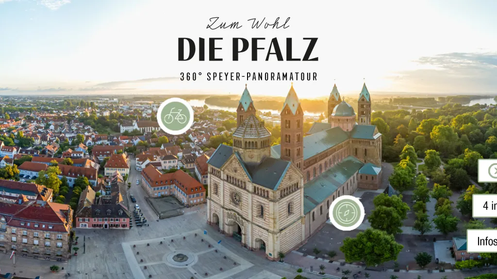 Dom und Innenstadt Speyer aus der Vogelperspektive