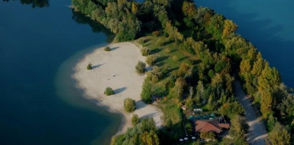 Blick auf den Baggerseestrand