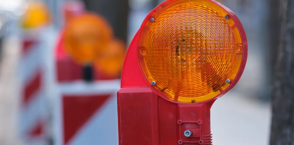 Eine Straßenabsperrung