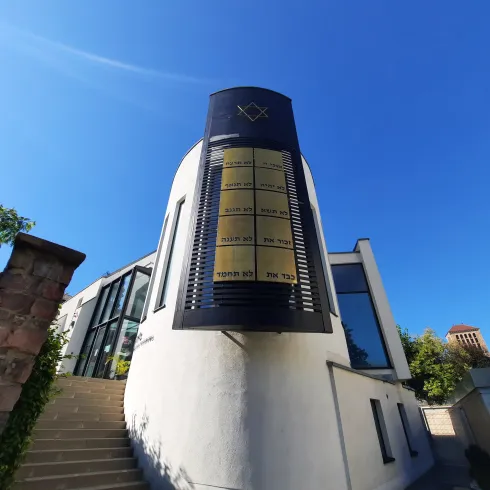 Außenansicht der neuen Synagoge Beith Shalom in Speyer