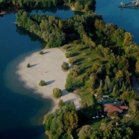 Blick auf den Baggerseestrand